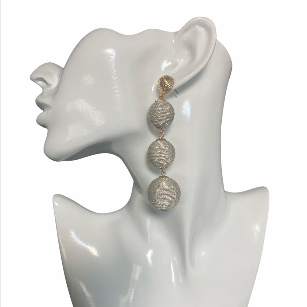 Design Lab Silver Balls drop earring🧩 - Picture 1 of 7